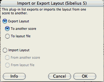 Sibelius Import Export Layout