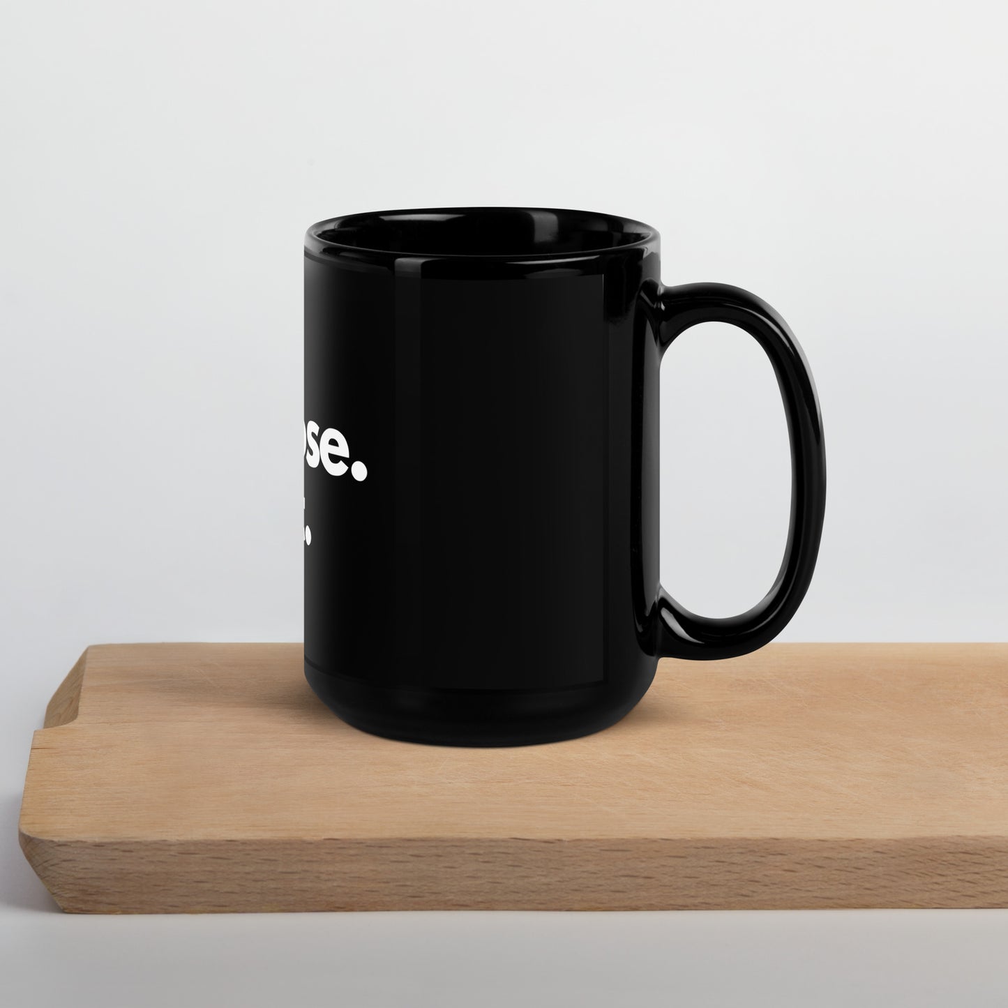 Sip. Compose. Repeat - Black Glossy Mug