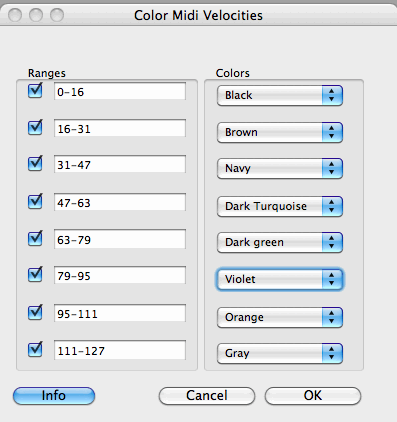 Color Midi Velocities