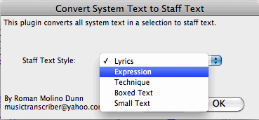 Convert System Text To Staff Text