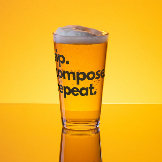 Sip. Compose. Repeat – Shaker pint glass